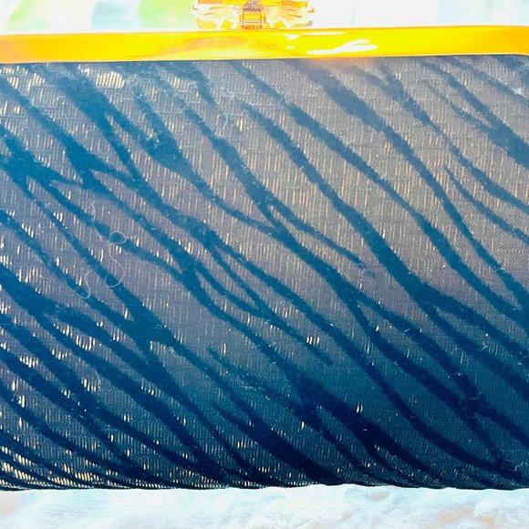 Fiona Vintage Black and Gold Clutch - Picture 2 of 4